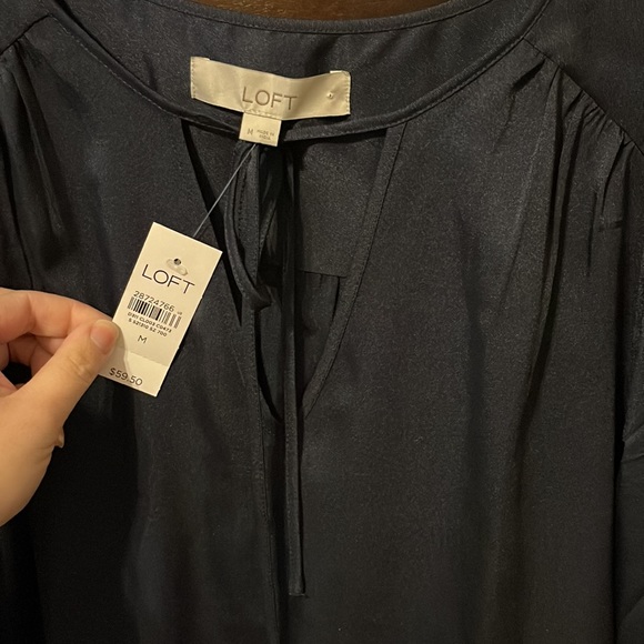 NEW Loft Navy tie blouse - Picture 4 of 7